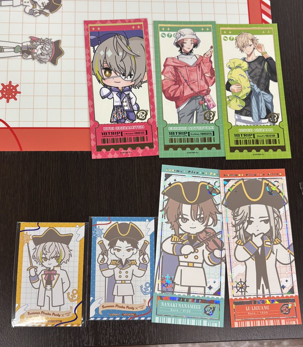 ukaf__'s tweet photo. 【交換】 18TRIP エイトリ アニカフェ アニメイトカフェ  特典 トレーディング箔押しチケット

求：可不可

譲：礼光 七基 太緒 糖衣 
前回 潮 千弥 琉衣

本日池袋手渡しまたは郵送
お気軽にお声がけください。 https://t.co/KSdUKPBfJ6