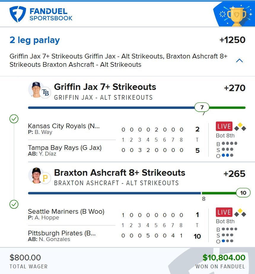 ReddGlocke's tweet photo. ARE YOU NOT ENTERTAINED?! ‼️🔥

$800 ➡️ $10,804 ✅💰

The tickets keep cashing.
The bankroll keeps growing.

WE. CAN'T. STOP. PRINTING. 🖨️💸🚀

Join the CORD for more free plays 🔥 LFG https://t.co/kksoO59yZP
