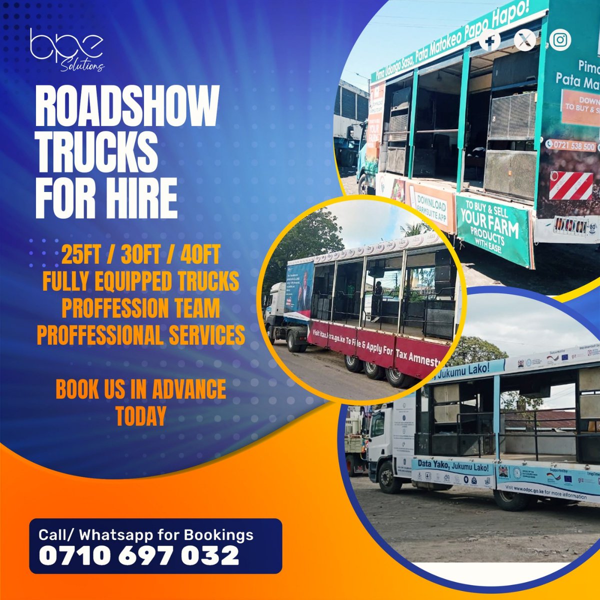 DjMwass's tweet photo. Let your brand dominate the streets with our 25ft, 30ft, and 40ft roadshow trucks for hire.
Call/WhatsApp 0710697032
#bpesolutionsenterprise #djmwass #roadshowbydjmwass #roadshowmasters #roadshow #streetmarketing #roadshowkenya #brandengagement #productlaunch Standard evelyn njau https://t.co/gdepoWua6E