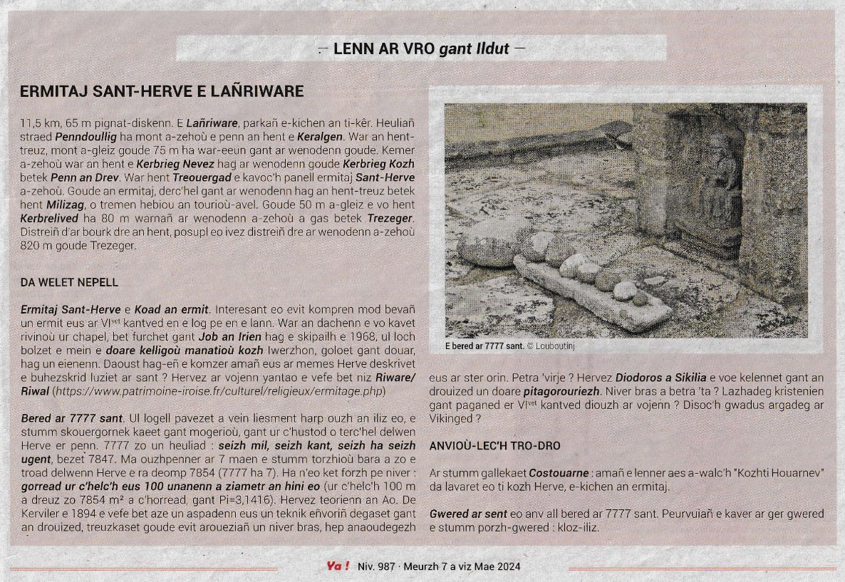 PregompAsambles's tweet photo. "Gwered ar sant, le cimetière des saints, 7777+7 et pi !" 

Quelle serait la signification des 7 galets au cimetière de Lanrivoaré ? Entre légendes et supposition sur le savoir, tout aussi avancé, des druides. 

https://t.co/8Fr4ig4cBv 

#brezhoneg #breton #bzhg #bretagne #celtes https://t.co/W1kDBpr2z4