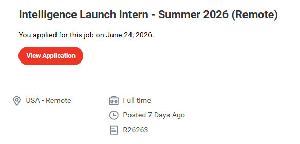 oceanbennett's tweet photo. Stoked to share that I just applied for the Intelligence Launch Intern (Summer 2026) position at CrowdStrike!

For anyone who knows me, you know how obsessed I am with building local-first systems and tracking tech/security automation. Getting a chance to potentially work with their Global Threat Analysis Cell (GTAC) to map adversary behaviors and cyber operations would be incredible.

It's an ultra-competitive remote role for sophomore students, but my application is officially "In Process." Crossing my fingers for the next steps!