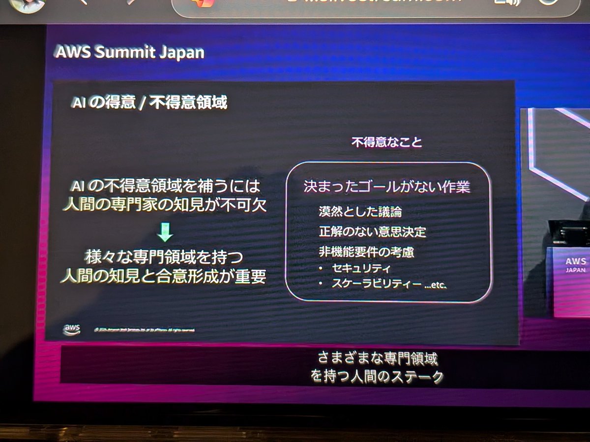 mfunafunam's tweet photo. AI時代でも人の知見は重要
#AWSSummit https://t.co/JsBvMGdSRP