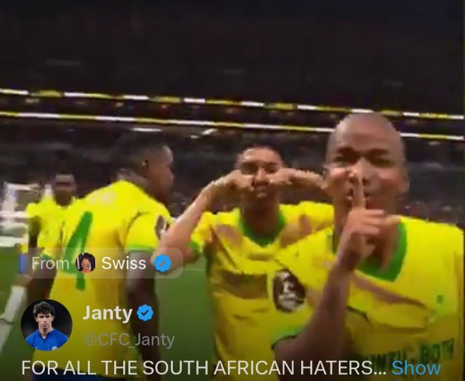 MattFils40's tweet photo. @VusiThembekwayo Bafana 1-0 Korea.
Discipline built this moment, pressure forged the legacy. In life’s darkest valleys, impossible means nothing, rise and build. 🇿🇦🔥 https://t.co/fgNwkYBqY3