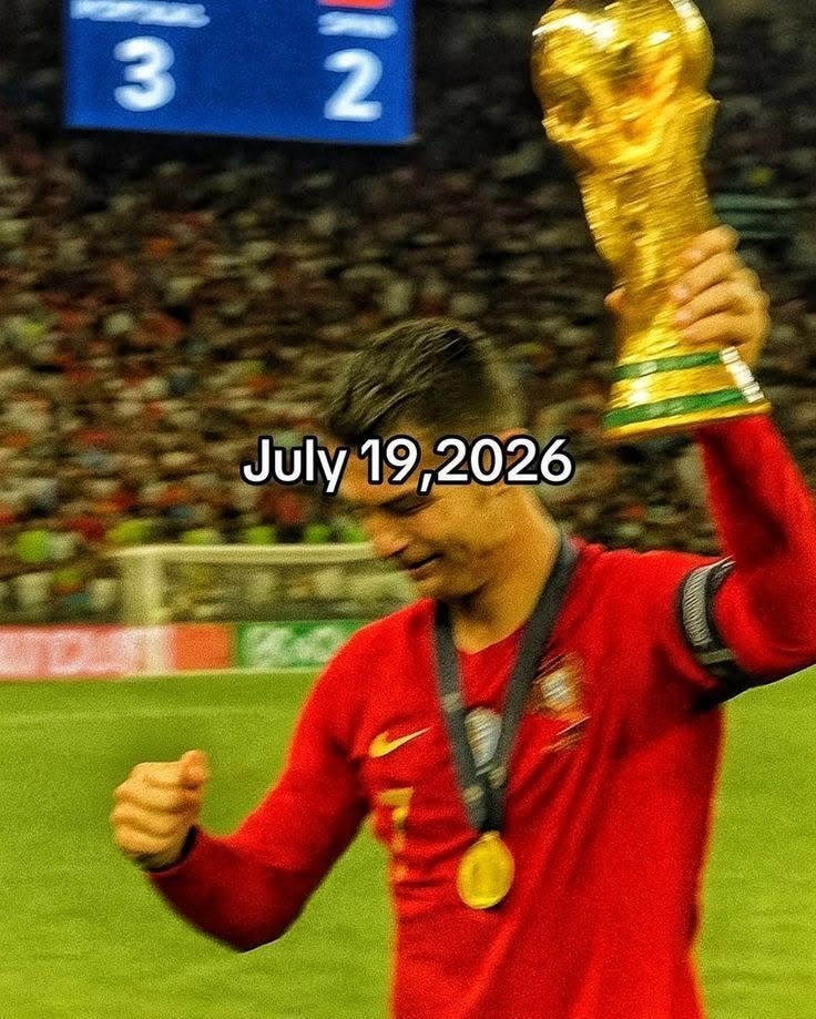 CrRonaldo7Jr's tweet photo. To the world you’re CR7. To me you’re just Dad — the man who never stops fighting for our dreams. World Cup 2026, I’m right here with you. 💪❤️ #CR7 #ForçaPortugal https://t.co/kf4oxW2pXB