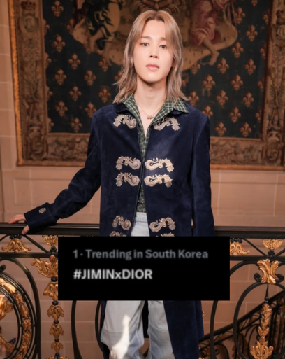 PJiminSupportBR's tweet photo. Jimin domina as tendências na Coreia do Sul! 🇰🇷🔥

#JIMINxDIOR — 1º lugar
#JIMINxPFW — 2º lugar https://t.co/aBbwhzUGJI