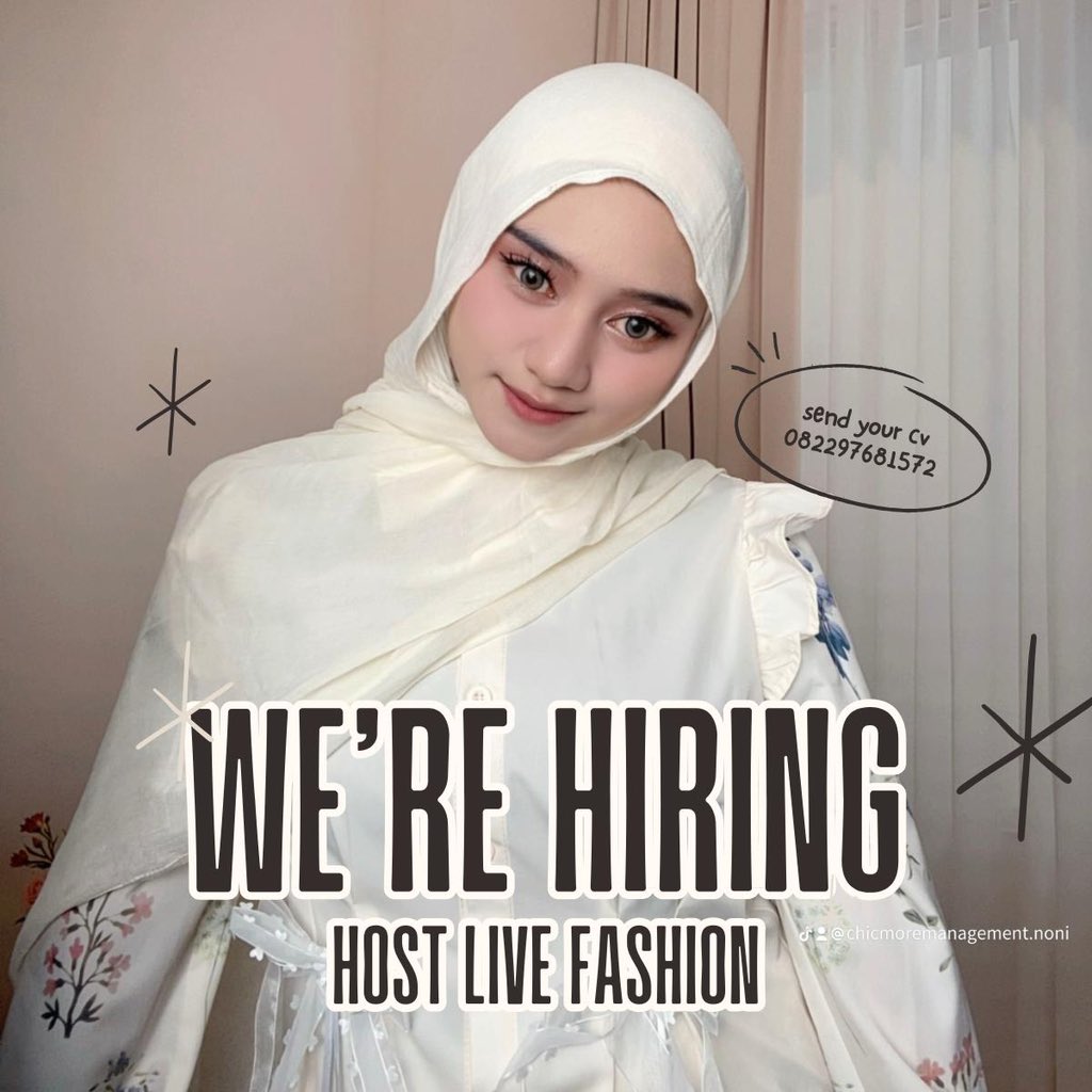 chicmore_host's tweet photo. CEWEK BANDUNG + JAKARTA MERAPAT!
Urgently needed for host live hijab/non hijab!
bisa part time juga ya sayang, yuk langsung dm dan kasih tau lokasi kalian!🥰🫶 https://t.co/iRzX1QMptd