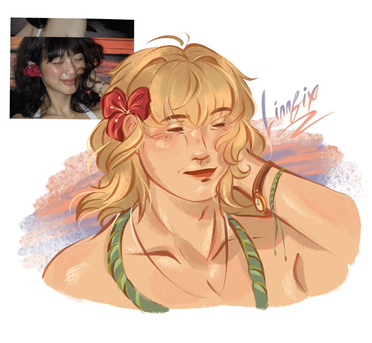 linn_fix's tweet photo. Summer Vacation!! 🌺 #art #digitalartㅤㅤㅤㅤ #originalcharacter #oc #doodles #summer https://t.co/jWKkXYLSp5