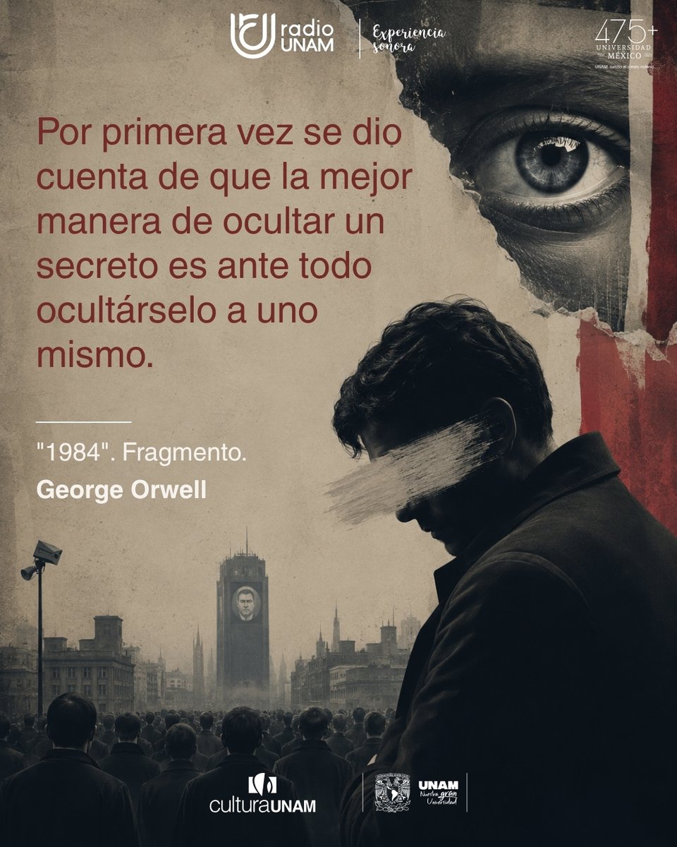 RadioUNAM's tweet photo. #RadioUNAMRecuerda que un día como hoy de 1903 nació el escrito británico George Orwell. 📚

Una de las figuras más influyentes de la literatura del siglo XX, con clásicos como "1984" y "Rebelión en la granja", obras que cuestionan el poder. ✍️ https://t.co/P76UspFKjE