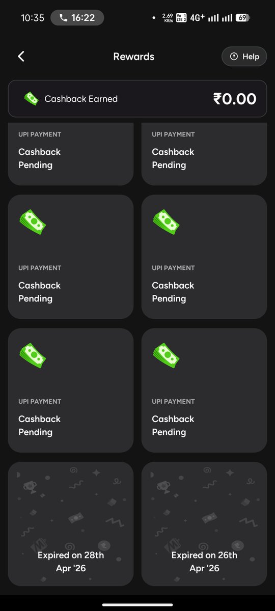 BHARATHDR4's tweet photo. @MobiKwik @MobiKwikSWAT This is very disappointing. My UPI cashback has been stuck as "Cashback Pending" for many days, and now 2 cashback rewards have already expired without being credited. https://t.co/2NfrGk5xiw