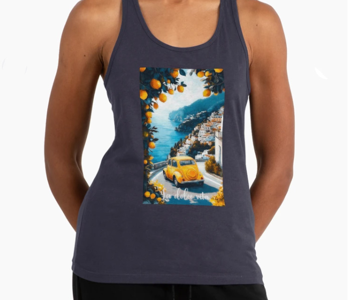 HurmerintaArt's tweet photo. La Dolce Vita Amalfi Coast. Vintage and retro style art of Amalfi coast in Italy. Decorated with lemons and a beautiful seascape.
#shirts #tanktops #onsale #summershirts
https://t.co/mgZvvQ28q7 https://t.co/geOzbFppxz