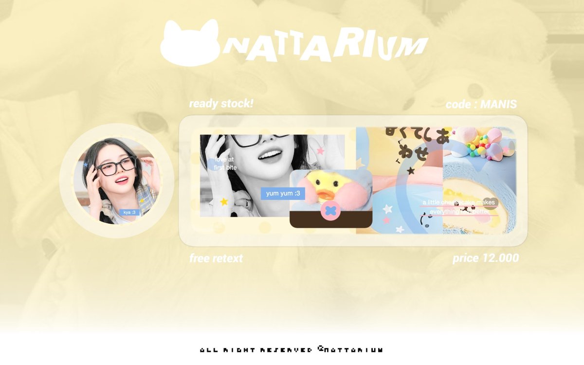 imnattarium's tweet photo. help repostnya teman timun, terima kasih <3 

aku punya layout rs ian, karina &amp;&amp; kya— harga bisa cek di pic iaaa! yang mau take bisa dm / tele aku, ayoo jajankkk nyimup nyimup ini! 🫶🏻 #bealanja  
️️️️ ️️️️ ️️️️ ️️️️ ️️️️ ️️️️ ️️️️ ️️️️ ️️ https://t.co/2BsGzMjqEm