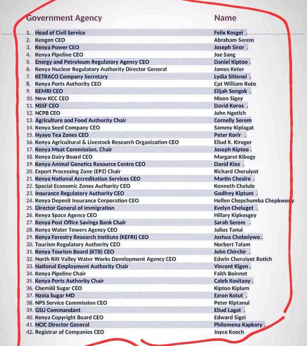 moses_gachoki's tweet photo. @WilliamsRuto Your transformative track record of nepotism... Wantam https://t.co/cnnkF84ZWn