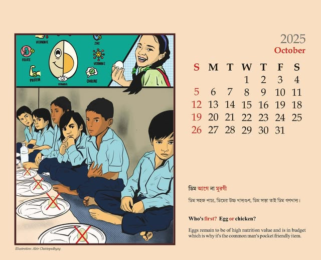 sumonseng's tweet photo. In last year's Calender : Canvas of Untold History June 2025 page, we had hinted this that #Eggs might go off from childrens' #MidDayMeal. That's what is happening after BJP came to power in #BengalElections https://t.co/OQTZ9QPReV