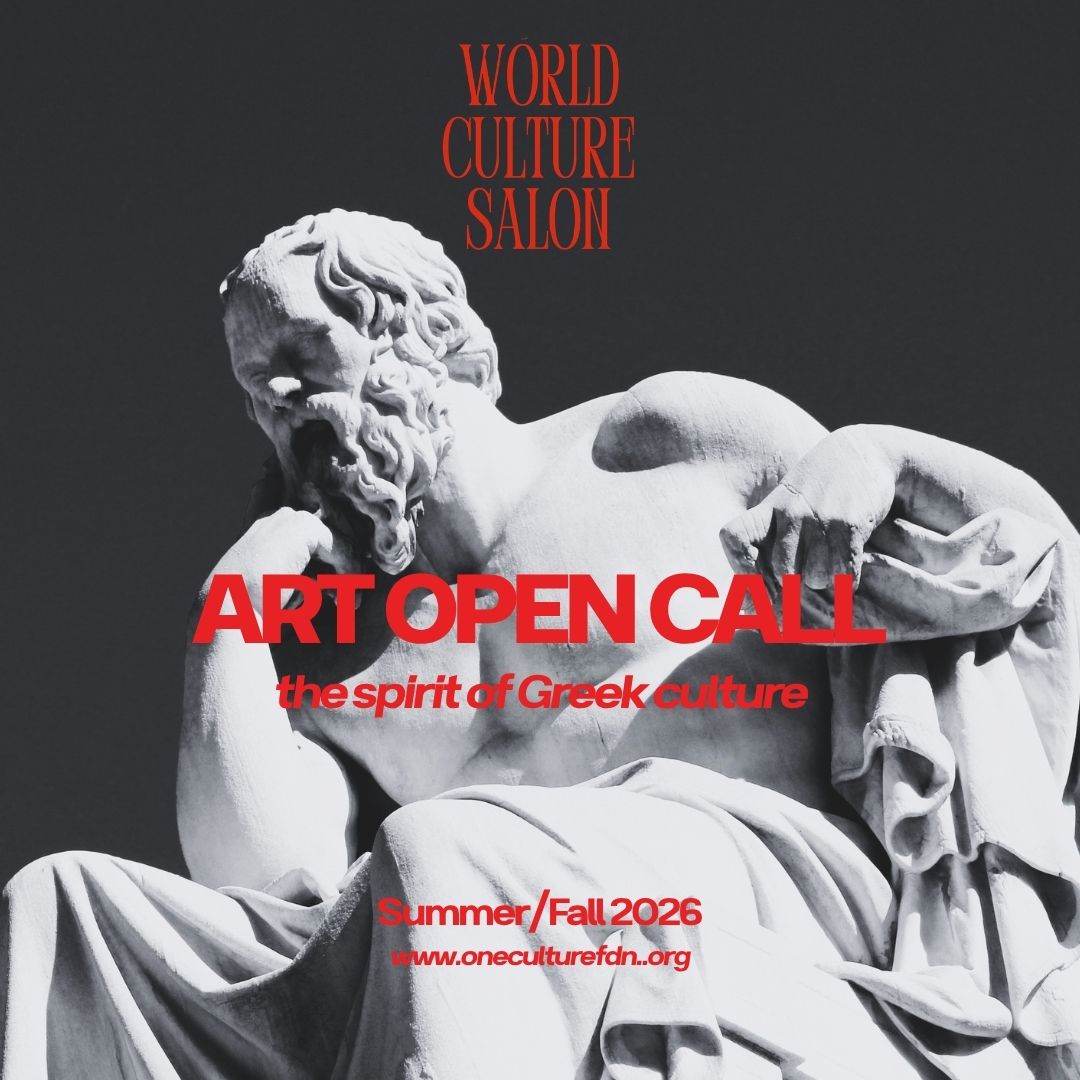 1oneculture's tweet photo. World Culture Salon has opened an international call for artists' work that responds to the spirit of Greek culture: its mythology, philosophy, aesthetics, and enduring sense of beauty.
Submissions are welcome in any medium. Apply through https://t.co/P2zqIGQutv https://t.co/2sPWvsFaEA