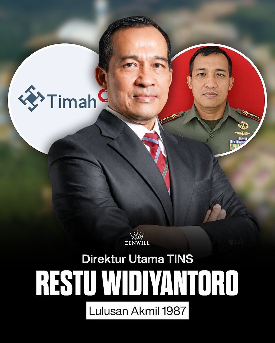 RagilSemar's tweet photo. Pensiun sebagai Kolonel.

Belum pernah pegang jabatan korporasi seumur hidup.

Nol rekam jejak di pertambangan.

Mei 2025: Tiba-tiba Dirut PT Timah, produsen timah terbesar di dunia.

Oktober 2025: Prabowo naikkan pangkatnya jadi Brigjen Kehormatan.

Pertanyaannya bukan soal kompetensi. Pertanyaannya: siapa yang telepon siapa?

Restu Widiyantoro, Kolonel Inf purnawirawan Akmil 1987, tidak punya satu pun jejak di dunia bisnis sebelum ditunjuk memimpin PT Timah. Yang ia punya: pengalaman misi PBB di Lebanon, jabatan Danrem dan Irdam, dan gelar Master of Defence dari Cranfield University.

Itu semua kualifikasi militer yang baik. Tidak ada yang menyiapkannya untuk memimpin BUMN yang sedang dalam pusaran skandal korupsi timah terbesar dalam sejarah Indonesia.

Dua minggu setelah jadi Dirut, Prabowo turun tangan langsung di Bangka dengan satuan tugas bersenjata untuk "penertiban tambang ilegal." Aset sitaan diserahkan ke PT Timah. Dan yang megang kemudi PT Timah saat itu adalah Kolonel yang baru saja dinaikkan jadi Brigjen Kehormatan.

Ini bukan kebetulan urutan waktunya.

Ini konsolidasi kekuasaan atas komoditas strategis yang dibungkus narasi pemberantasan tambang ilegal.

PT Timah dapat asetnya.

Prabowo dapat fotonya.
Restu dapat pangkatnya.

Yang tidak dapat apa-apa: 13 korban hilang 1998 dan rakyat Bangka yang tanahnya tetap berlubang.