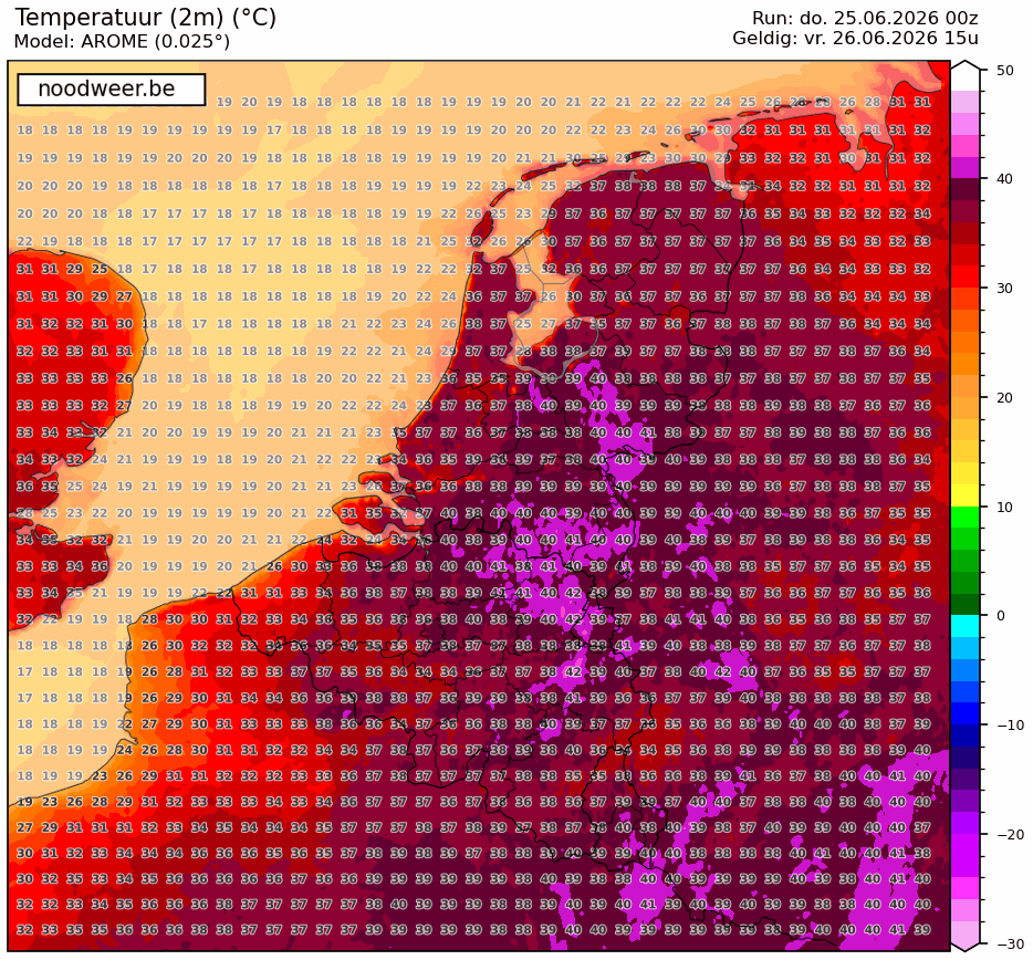 NoodweerBenelux's tweet photo. Voor het archief. De #maxima op #vrijdag swingen de pan uit en gaan naar 40/41°C lokaal in de Benelux. Elders gemiddeld 35°C. Kans op een hitte-onweer tegen de avond. Hiermee komt het record uit 2019 opnieuw in gevaar. Amper 7 jaar na de eerste 40°C in de metingen! Straks een nieuwe #weervideo op ons Youtubekanaal: https://t.co/TD42tS2cCH