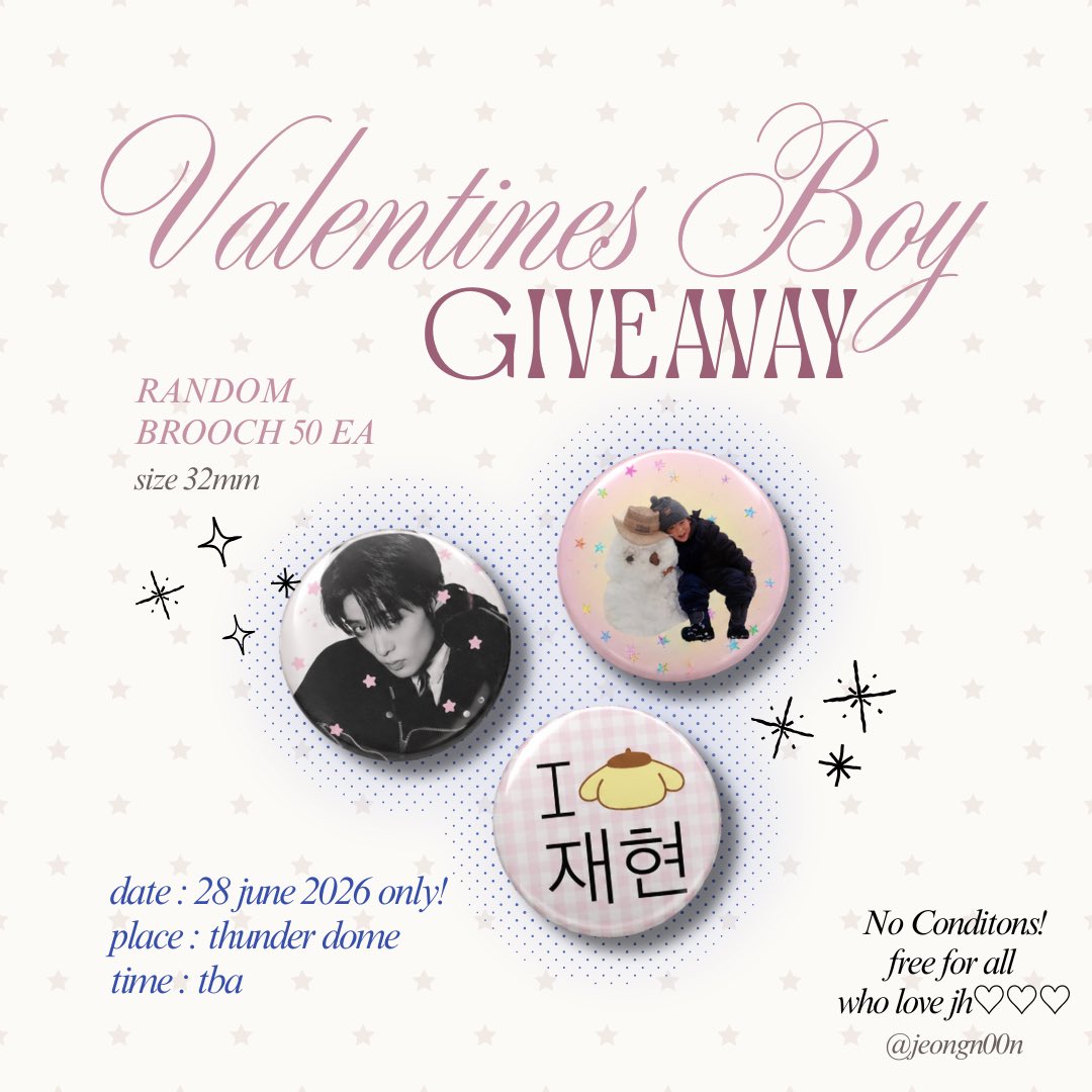 jeongn00n's tweet photo. jaehyun fancon giveaway *\(^o^)/*

random brooch 50ea 
1คน / 1 ชิ้น นะคะ ♡

date : 28/6
place : thunder dome
time : tba 

rt &amp; show this tweet ka ♥️📮

#JAEHYUN_MONO_BANGKOK https://t.co/3xoqEADTDK