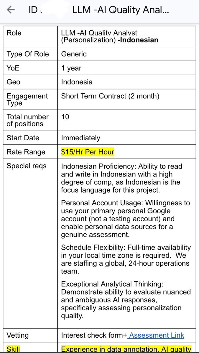himyizmi's tweet photo. Ada beberapa platform AI yang prosesnya lumayan panjang. Ini contoh invitation dari Turing, jadi langsung shortlisted dan bisa langsung tes. Sistemnya juga contract jd ada minimum jam kerja, biasanya sih 20 jam/week. Dan yang gini biasanya ga mungkin task kosong atau rebutan. https://t.co/rtOETOJBDR