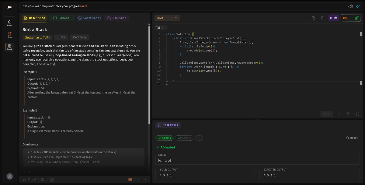 Darshan2042's tweet photo. 📅Day 25/45 of #SDESheetChallenge @takeUforward_
@striver_79
-----------Today's Topic: Stacks and Queue ------------
🔹Balanced Parentheses
🔹Next Greater Element
🔹Sort a Stack
🔥 The best way to trust a data structure is to implement it yourself.
 #DataStructures #CodingJourney https://t.co/f0wbdrfC2h