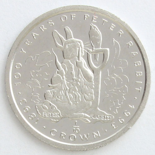 🇬🇮英領ジブラルタル 1993年 1/10クラウン プラチナ貨》 🐰ピーター