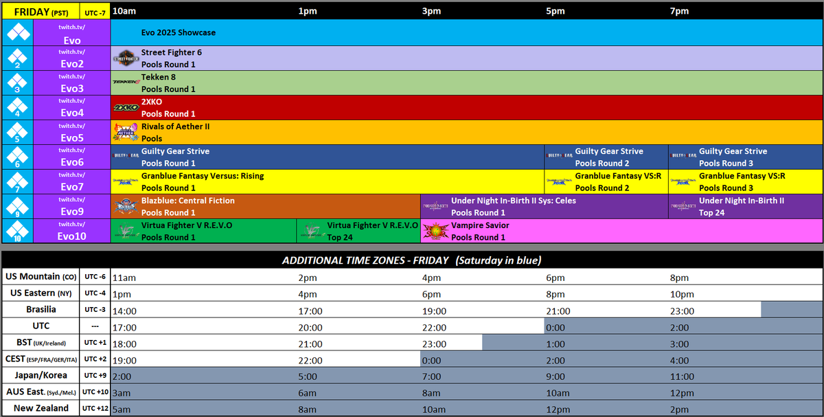 _AmedeoAvogadro's tweet photo. Stream schedule for EVO 2026 #Evo2026

Brackets: https://t.co/OhfKCKVmAi

info: @Evo &amp; https://t.co/nOoBdbVJ4v

Special thanks to @acekingoffsuit https://t.co/XalXMqIm0q