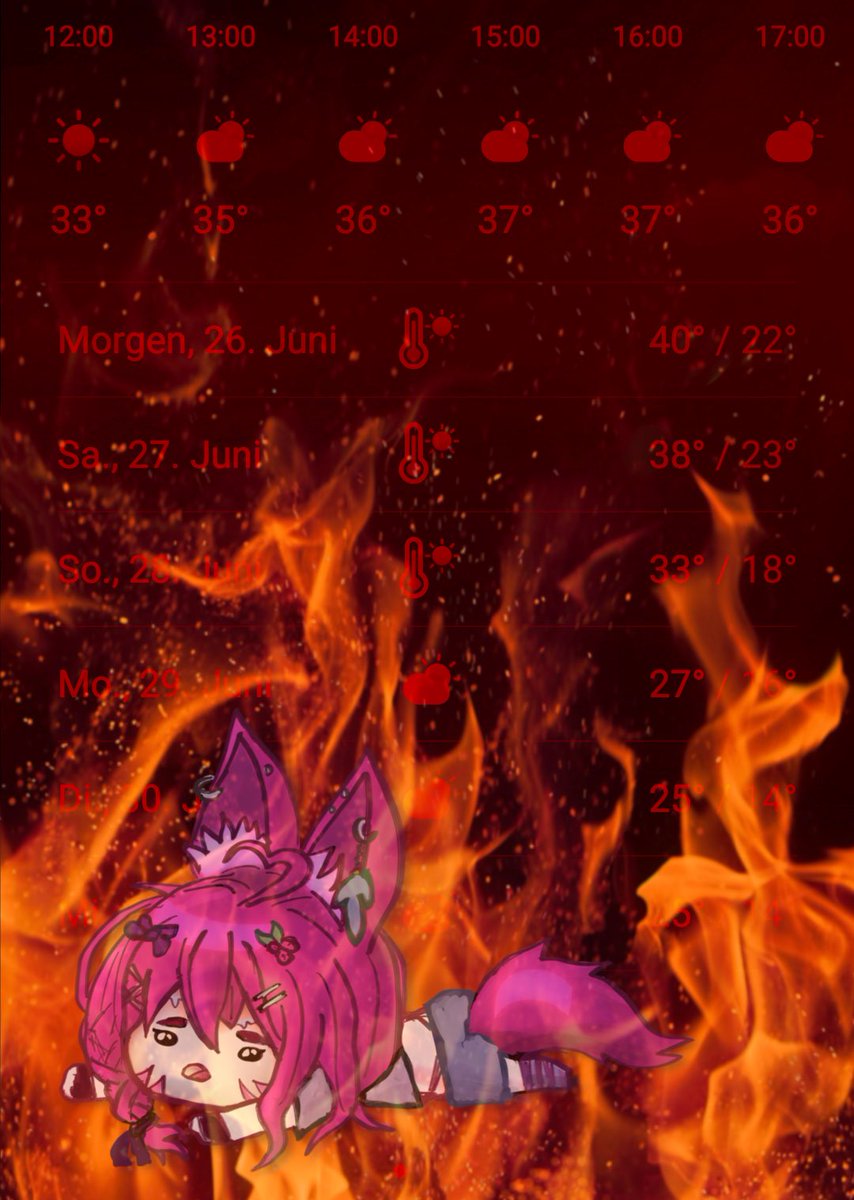 ReynardFoxberry's tweet photo. Who wants a toasty floof?

Tomorrow the heat wave is reaching its peak with 40°C / 104°F 🔥

I was getting anxious at some point, because there was no end in sight. Finally cooler temperatures after Sunday!

To all who suffer, hang in there and stay hydrated! 💦 https://t.co/qI38TVinVz