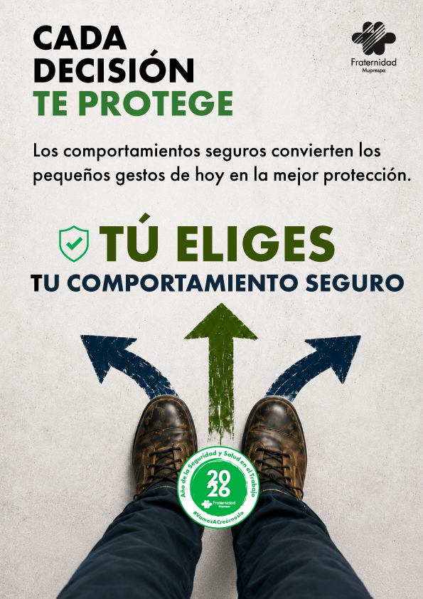 MutuaFM's tweet photo. ⛑️ 𝗖𝗮𝗱𝗮 𝗱𝗲𝗰𝗶𝘀𝗶𝗼́𝗻 𝘁𝗲 𝗽𝗿𝗼𝘁𝗲𝗴𝗲
La seguridad y la salud en el trabajo no dependen únicamente de procedimientos o equipos. También se construyen a través de las decisiones que tomamos cada día. #VamosACreérnoslo #2026AñoSST https://t.co/8cqY1JcvjO