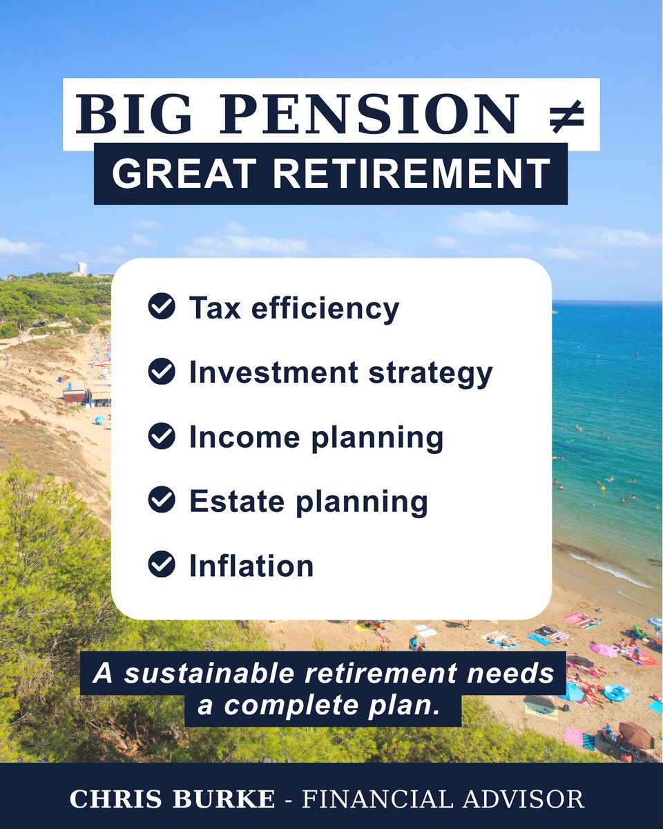 BarcelonaIFA's tweet photo. A comfortable retirement isn't just about how much you've saved.

Tax, investments, income and estate planning all play a part in creating long-term financial security.

#RetirementPlanning #FinancialAdvisor https://t.co/ZjSpWQHSoz