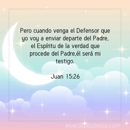 elversiculo's tweet photo. Pero cuando venga el Defensor que yo voy a enviar departe del Padre, el Espíritu de la verdad que procede del Padre,él será mi testigo.  Juan 15:26   #versiculodeldia #versiculobiblico #biblia https://t.co/3TvyLvGFWM