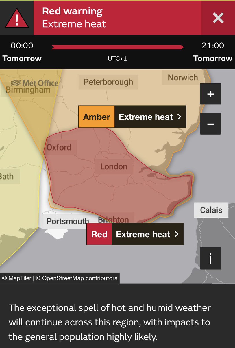 ⚠️ The Met Office have issued a red extreme heat warning for tomorrow ...