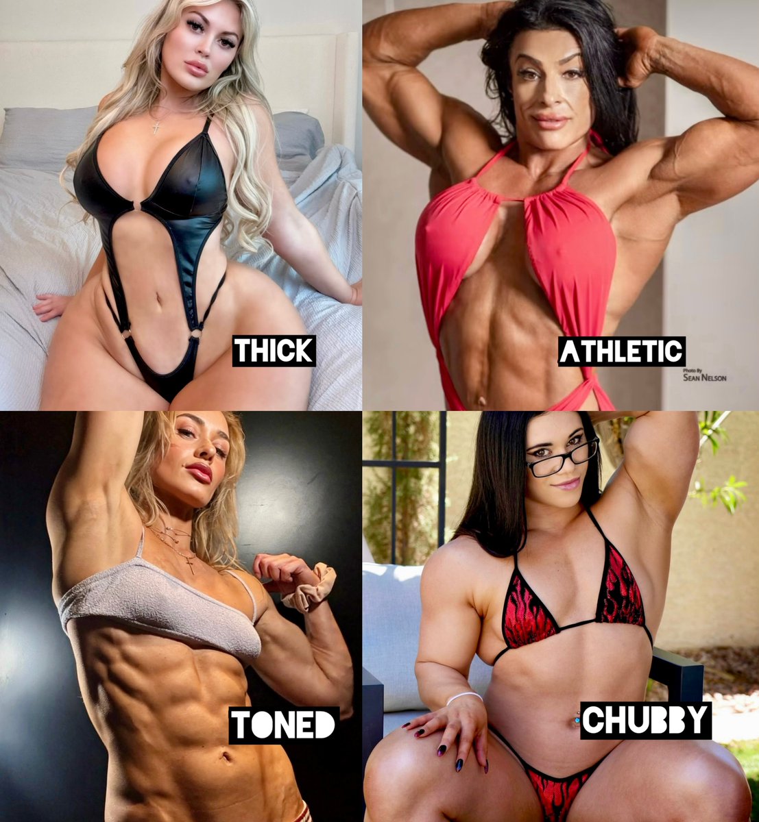 all_about_gym's tweet photo. Which type you are🫵🥰
1. Thick
2. Athletic
3. Toned
4. Chubby
#musclegirls #gymgirls #womenbodybuilders #femalemuscles #mommy #musclemommy #fitmommy #muscle #goddess https://t.co/aQCnOv5aXs