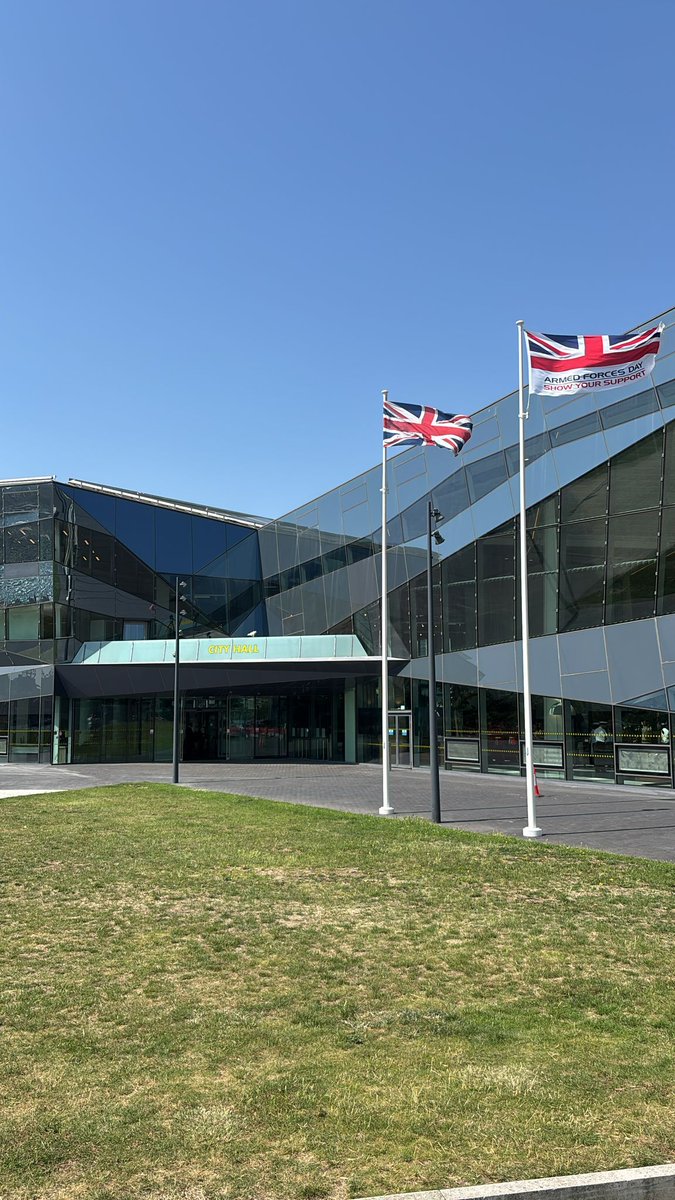 LondonAssembly's tweet photo. This morning, City Hall hosted Armed Forces Day for the 18th time. Chair of the London Assembly, Andrew Boff AM, showed support for the Armed Forces community on behalf of the London Assembly, followed by the flag raising ceremony. https://t.co/WAVYXXxF8A