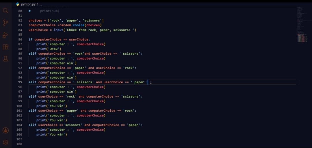 mina_joya's tweet photo. Rock, paper, scissors with python 

@a_daneshyar 
@CodeToInspire https://t.co/uFKb36ML8o