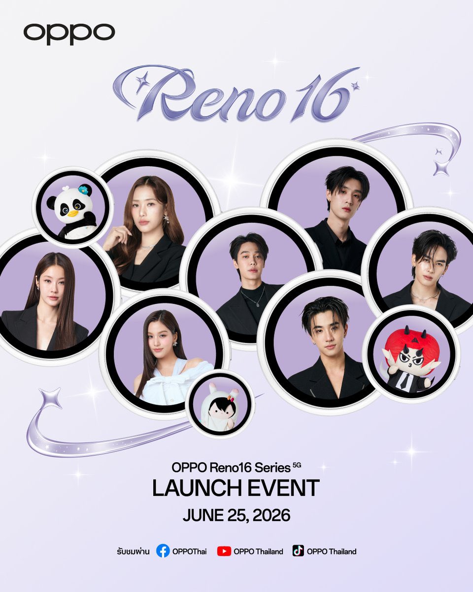 Hello_asian's tweet photo. 📍ติดตาม Live สัมภาษณ์ ในงาน "OPPO Reno16 Series 5G Launch Event" YouTube: Hello Asian 18.10 น.++ 

🌟Link: https://t.co/2gQLzys12c

#น้ำตาลฟิล์ม #LUNAR - 18.10 น.
#beonnnie #ANY - 18.20 น.
#ดิวธี - 18.30 น.
#เพิร์ธแซนต้า #DOMIIA - 18.40 น.

#Reno16SeriesTHxNamtanFilmLUNAR
#Reno16SeriesTHxPerthSantaDOMIIA 
#Reno16SeriesTHxBonnieANY
#Reno16SeriesTHxDewTee 
#Reno16SeriesTH