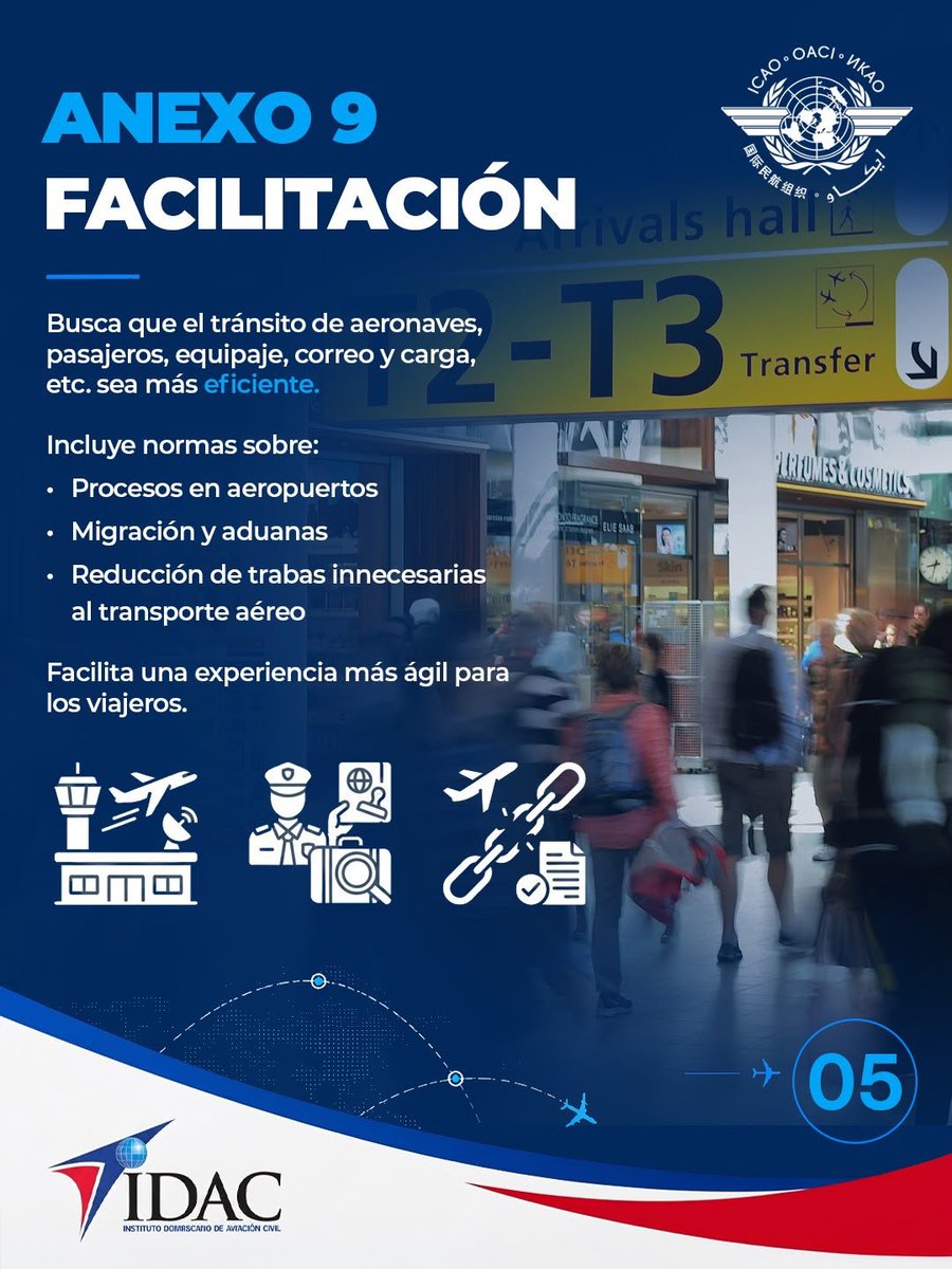 IDAC_RD's tweet photo. Normas y métodos recomendados para fortalecer la seguridad, eficiencia y uniformidad de la aviación civil internacional. https://t.co/m0ZXt4NRkW