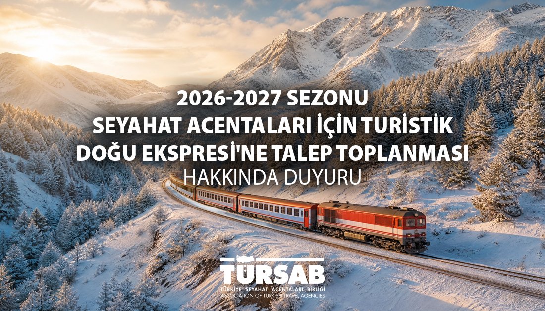 tursaborgtr's tweet photo. Türkiye Cumhuriyeti Devlet Demiryolları tarafından Birliğimiz’e iletilen yazıda;
2026-2027 sezonunda seferlerine başlayacak olan Turistik Doğu Ekspresi için ön talep toplama süreci başlatılmıştır. Bu sezonda tur düzenlemek isteyen seyahat acentalarının uyması gereken kurallar ve vagon tahsis şartlarına ilişkin detaylar duyurumuzun ekinde bulunan dokümanlarda belirtilmiştir.

Sefer Tarihleri ve Günleri:
·         Ankara → Kars Yönü:
21 Aralık 2026 – 10 Mart 2027 tarihleri arasında
Pazartesi, Çarşamba ve Cuma günleri 13.55’te hareket edecektir.
·         Kars → Ankara Yönü:
23 Aralık 2026 – 12 Mart 2027 tarihleri arasında
Çarşamba, Cuma ve Pazar günleri 21.05’te hareket edecektir.
Toplamda iki yönde 35’er sefer, sezon boyunca toplam 70 sefer düzenlenecektir.

Gezi Amaçlı Duraklar:
·         Ankara → Kars yönünde:
Erzincan ve Erzurum istasyonlarında gezinti molaları,
·         Kars → Ankara yönünde:
İliç, Divriği ve Sivas istasyonlarında gezinti molaları verilecektir.

Başvuru Takvimi:
Başvuru şartları şartnamede belirtilmiştir. Şartları kabul eden seyahat acentalarının aşağıdaki belgeleri imzalı ve kaşeli olarak hazırlayıp, turistik@tcddtasimacilik.gov.tr e-posta adresine göndermeleri gerekmektedir.
1. Vagon Tahsis Başvuru formu
2. İmzalı Şartname (Şartnamenin madde 3.1 belgeeri ile birlikte)
3. İmza sirküleri

Başvurular, duyurunun yayımlandığı tarih itibarıyla alınmaya başlanacak olup 13 Temmuz 2026 (dahil) tarihine kadar devam edecektir. Tahsis sonuçları ise en geç 17 Temmuz 2026 tarihine kadar e-posta aracılığıyla başvuru sahiplerine bildirilecektir.

Ön tahsis sonuçları seyahat acentalarına bildirildikten sonra 3 Ağustos 2026 tarihine kadar toplam vagon tahsis bedelinin %20’si oranında ön ödeme yapılması gerekmektedir. Belirtilen süre içinde ön ödeme yapmayan seyahat acentalarının ön tahsisleri iptal edilecektir.

Ücretler, vagon tahsis formu ve detaylı bilgiye ulaşmak için web sitemizdeki ilgili duyuruya aşağıdaki bağlantı üzerinden ulaşabilirsiniz.
https://t.co/1ALSpVPwwr