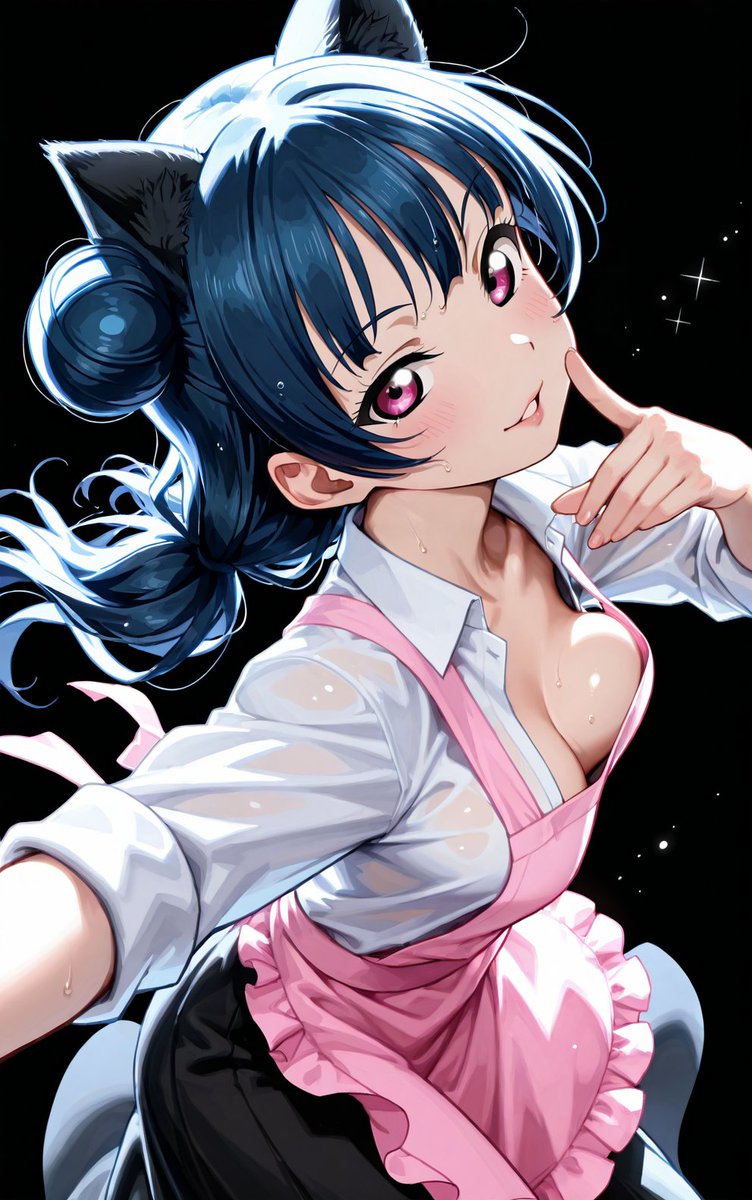 PomeCat_AIPhoto's tweet photo. 津島喜子 / Tsushima Yoshiko 
(ラブライブ！サンシャイン！ / LoveLive!Sunshine!)    

猫耳エプロンの喜子ちゃん！  

#Aqours 
#AIイラスト︎︎ 
#AIart https://t.co/FpmyPoj8RU