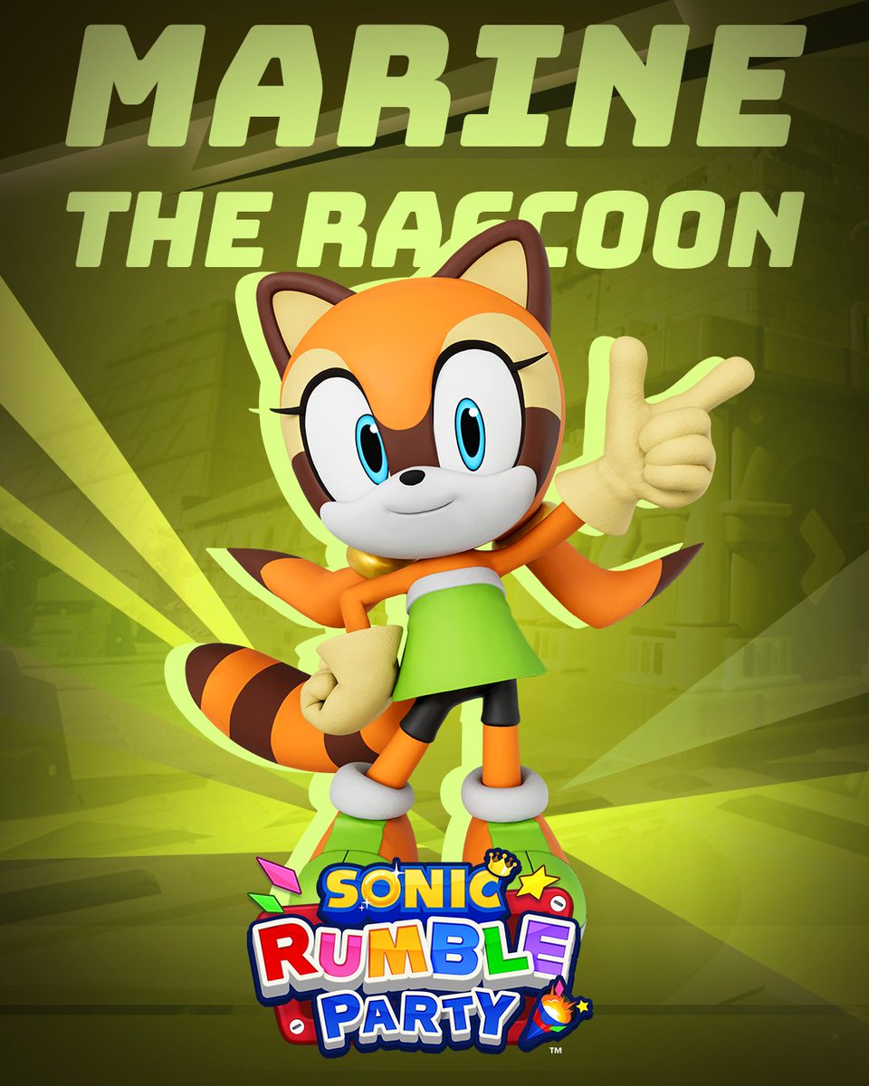 Sonic_Rumble_JP's tweet photo. Sonic Rumble Partyで設定できるスキンに
おしゃべりで元気なアライグマの女の子『マリン』が追加！

新登場のスキンはショップで入手できるよ🛒
チェックしてみよう👀 https://t.co/T74Y1Zw4OF