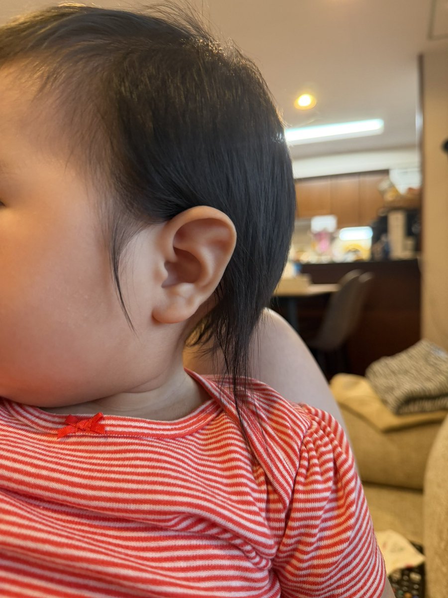cfrf0414's tweet photo. 娘は生まれた時からもみあげと襟足が長くて順調にどんどん伸びてる🥹
早くくくれるようになってほしい🎀 https://t.co/YFLOTqULhT