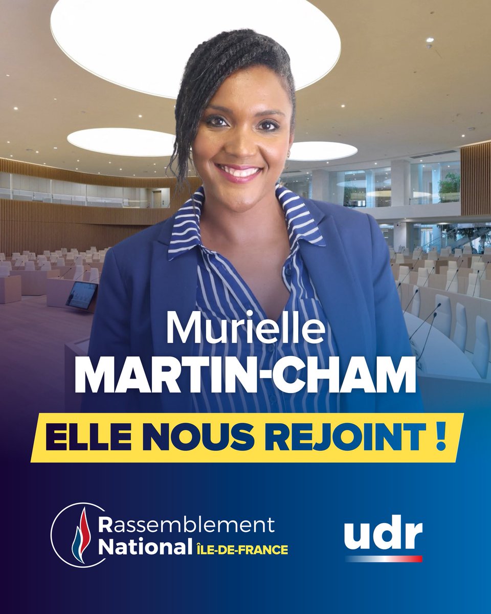 RNational_IDF's tweet photo. 🔴 Bienvenue à @MurielleMartin_ qui rejoint notre groupe RN-UDR au Conseil régional d’Île-de-France !

Tandis que la majorité régionale poursuit son ralliement au bloc central, notre groupe s’affirme comme le seul groupe patriote d’opposition en Île-de-France ! 🇫🇷 https://t.co/bVWTYwJgJa
