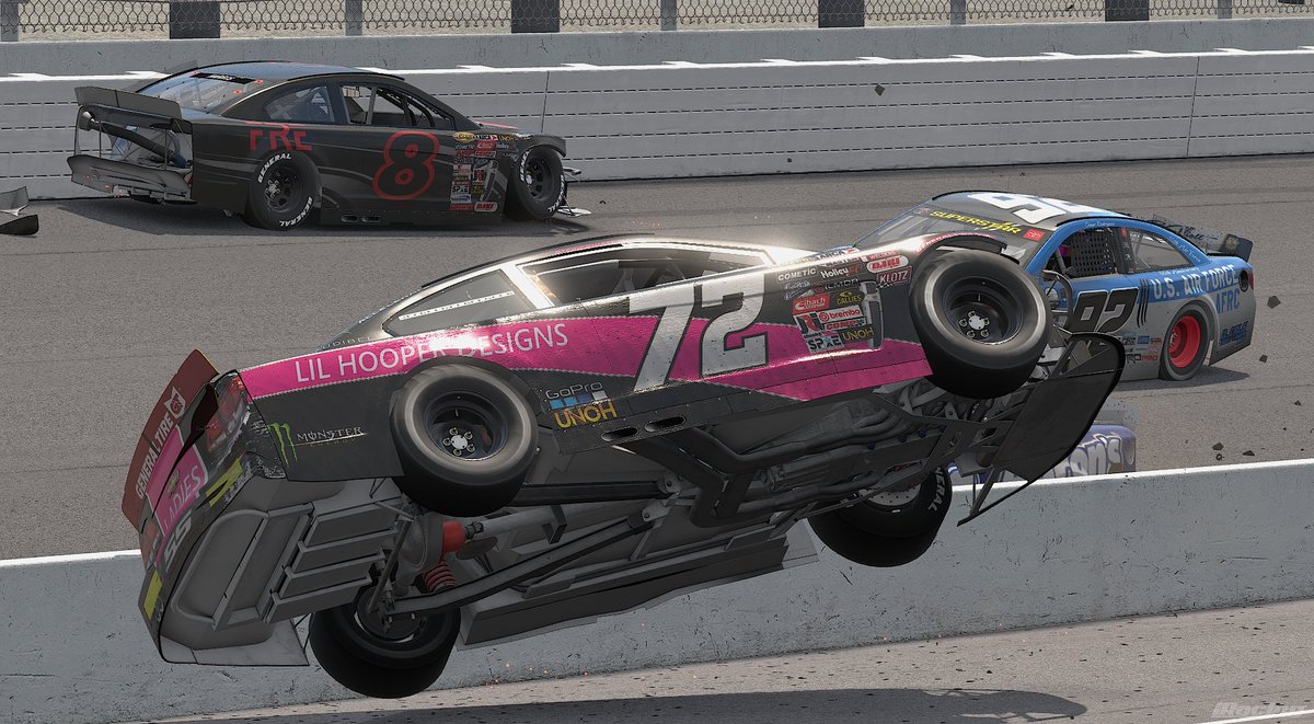 M3SMotorsports's tweet photo. Race 3 results for us in @SuperstarARCA @ Rockingham:
#72 #LHDesigns Chevy (@LilHooper87 in East): Hooper started P9, ran near the front &amp; led a lap, survived last-lap flip to take P15.
#87 #3Birdies RAM (@msisoler1531 in Trucks): Matt started P11, ran in the top 10, finished P3. https://t.co/8yEGCavfqf