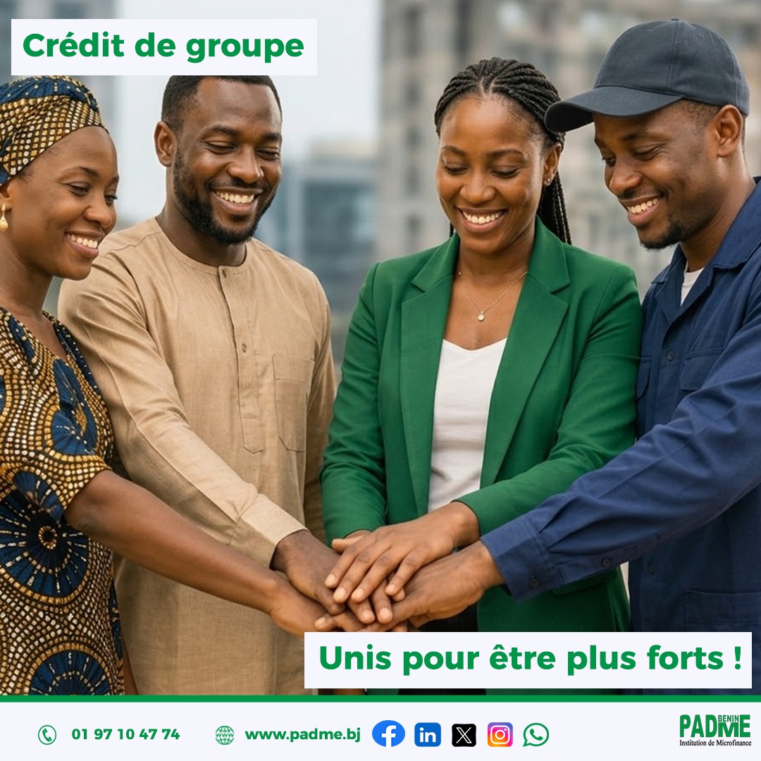 padmebenin's tweet photo. Avec le Crédit de Groupe de PADME S.A., développez vos activités en toute confiance grâce à une solution adaptée à vos besoins.
#PADME S.A. «#CréditEnGroupe https://t.co/JqBhyOcrbH