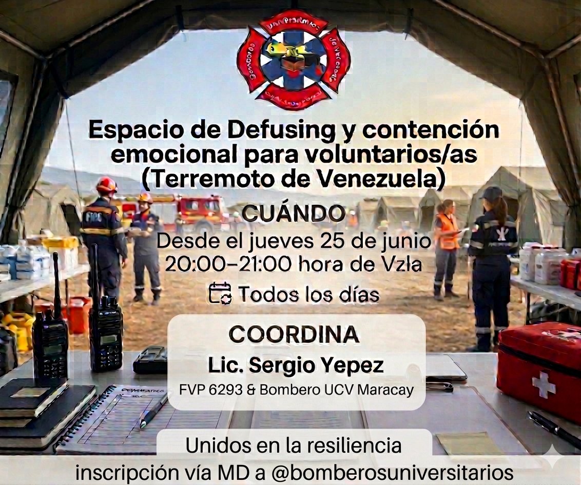 sergioyepez's tweet photo. Espacio de Defusing y contención emocional para voluntarios/as (Terremoto de Venezuela)
Jueves, 25 jun.  •  21:00–22:00
Información para unirse a la reunión de Google Meet
Vínculo a la videollamada: https://t.co/yDtTNNC8G2
 👆🏼Todos los días, por 7 días. Abierto a  voluntarios. https://t.co/5mKLebZu2G