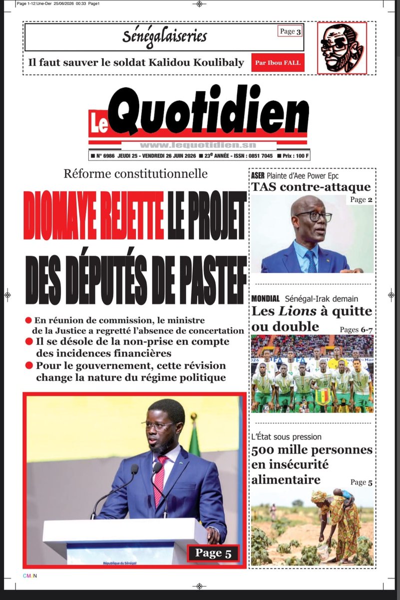 MadiambalD's tweet photo. Il n'y a qu'Ousmane Sonko, qui ne comprend, toujours pas, que le Sénégal a d'autres urgences que de tripatouiller la Constitution et de ne parler que de l'élection présidentielle de 2029, matin, midi et soir! https://t.co/5hJKrh20LL