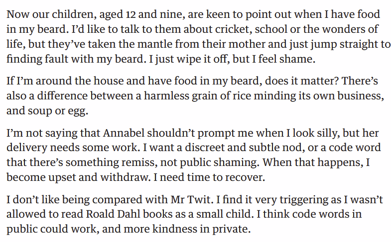 Liss_R_F's tweet photo. 'I don't like being compared to Mr Twit. I find it very triggering as I wasn't allowed to read Roald Dahl books as a small child.' https://t.co/r8RWynIehn