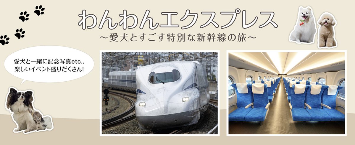 Zeeko__Sol's tweet photo. Japan have just opened up a bullet train service specifically for dogs called 'Wanwan Express" which translates to "woof woof express" 🤣🤣

Millions of views already in just a few hours

The most typical Japanese service ever...this news will keep going super viral throughout the day

https://t.co/pk4zX99i33