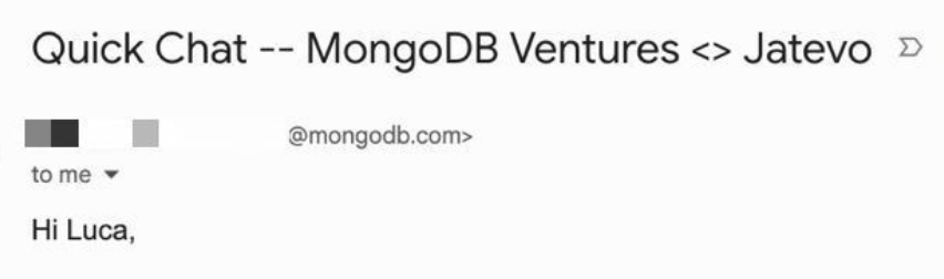 lucaxyzz's tweet photo. Got an unexpected email this morning. I think the $JTVO load balancer is working well, and our underlying tech is getting noticed for using Voyage AI from MongoDB. https://t.co/deNHKir5T1