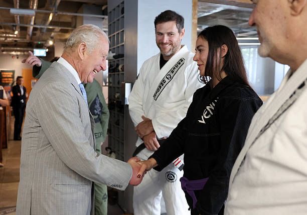 rogergracie's tweet photo. H.H King Charles. Special visit today at the Roger Gracie Academy in London. Jiu-jitsu reaching new heights. A great day for the academy. Thank you @sam__sheriff and @reorgcharity for making this happen https://t.co/Os14auAjrs