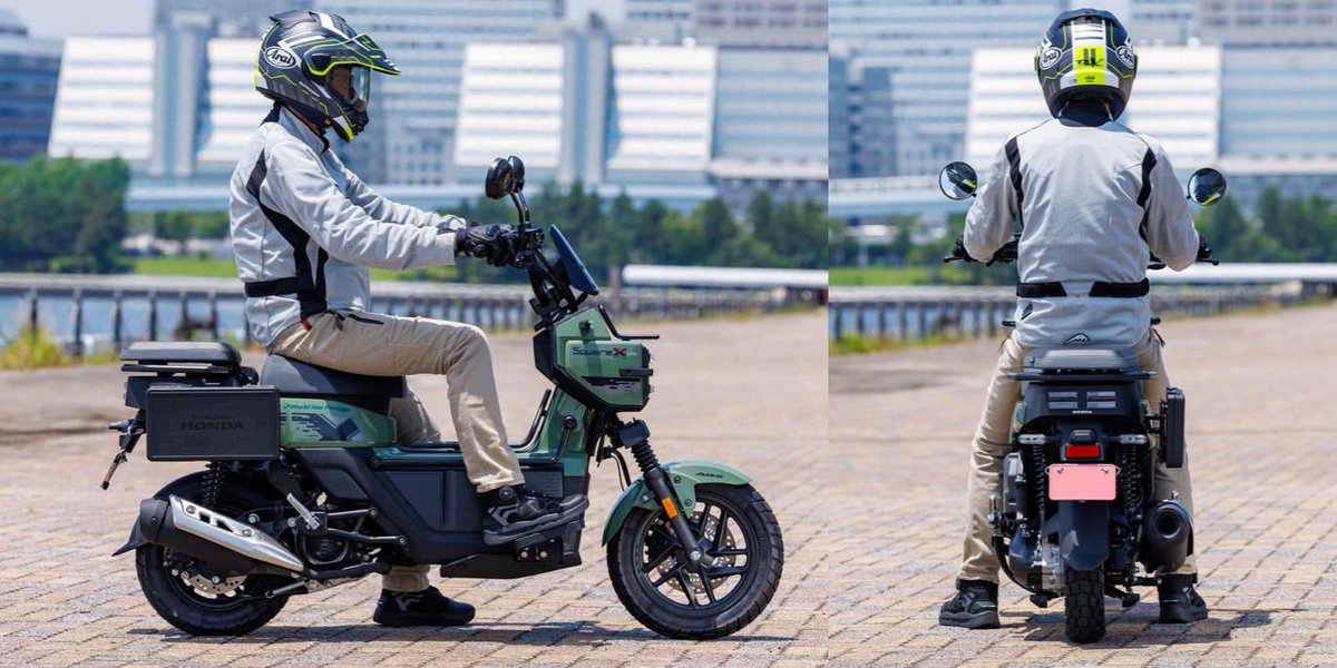 PutiMotor's tweet photo. 🇨🇳新大洲本田「スクエアX125」試乗

遠心クラッチの繋がり方が実にスムーズで、ゼロ発進の動き出しが優しく、極低速でのスピードコントロールがしやすい。

ハンドリングは小型スクーターらしく軽快で、小回りも効くが、重量配分がいささかリア寄り。

可動式タンデムシートを引き上げると、ライダーの背中を支えるバックレストになり、同時に大きなリアキャリアが現れる。

【車重/シート高/タンク/出力/価格】
122kg/740mm/5.7L/9.45ps/438,000円

https://t.co/ZfU78RObRZ