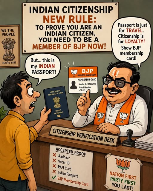 writeziya's tweet photo. Today's reality -  "If you are a BJPig, then only you are an Indian." Patriotism monopolised by the BJPee. But Mind it - India belongs equally to every citizen, regardless of ideology, faith, or political affiliation. #IndiaForAll #Democracy #Constitution https://t.co/KFZTApyxNo